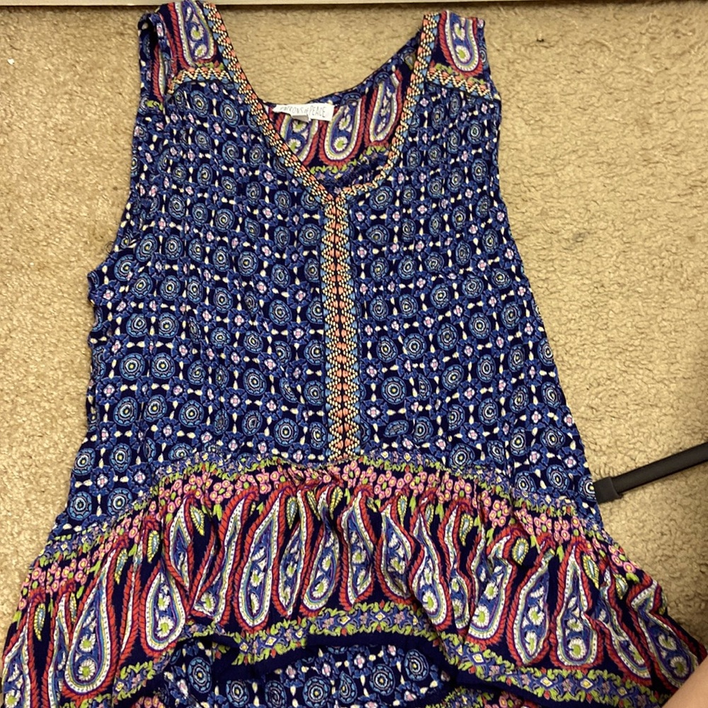 patrons of peace small colorful blouse. newer never worn